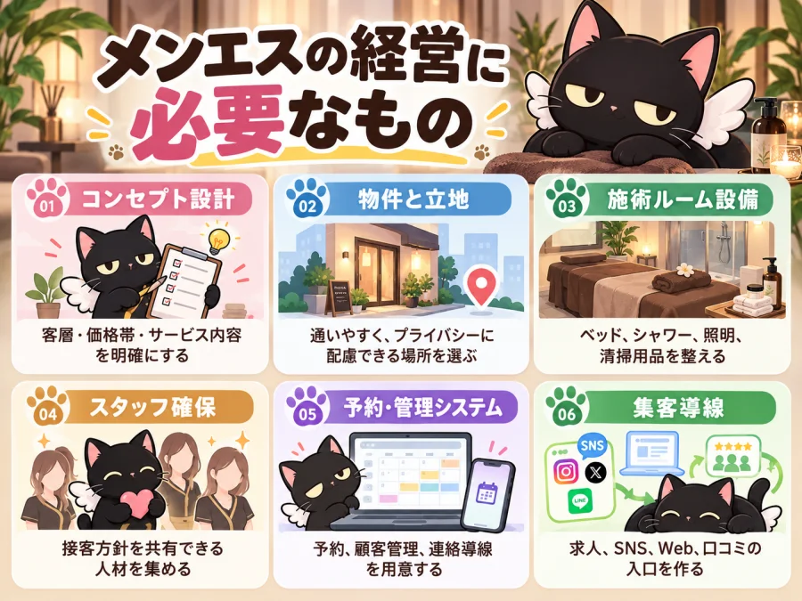 メンエスの経営の開業前に必要な6項目