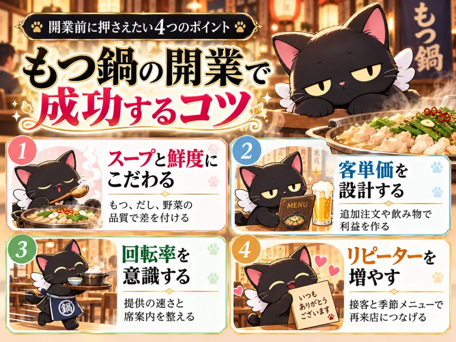 もつ鍋の開業の運営で見直す4つの成功ポイント