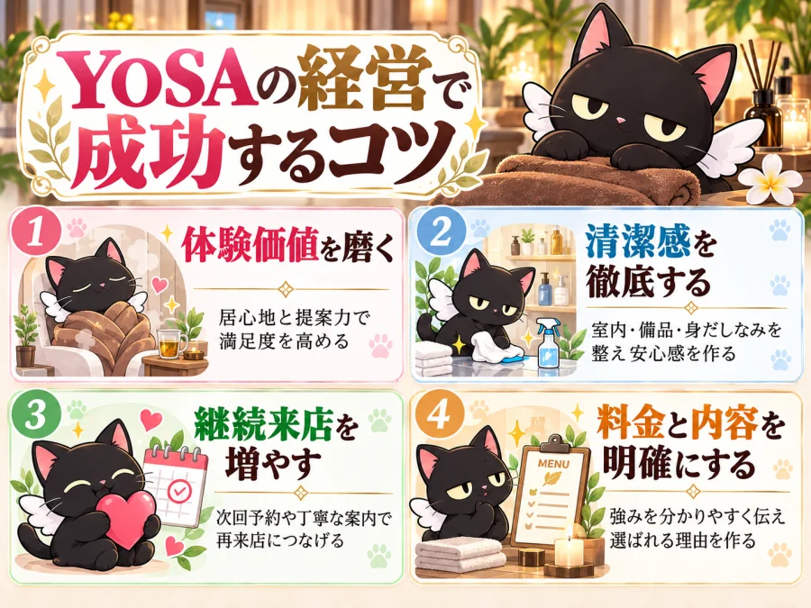 YOSAの経営の運営で見直す4つの成功ポイント