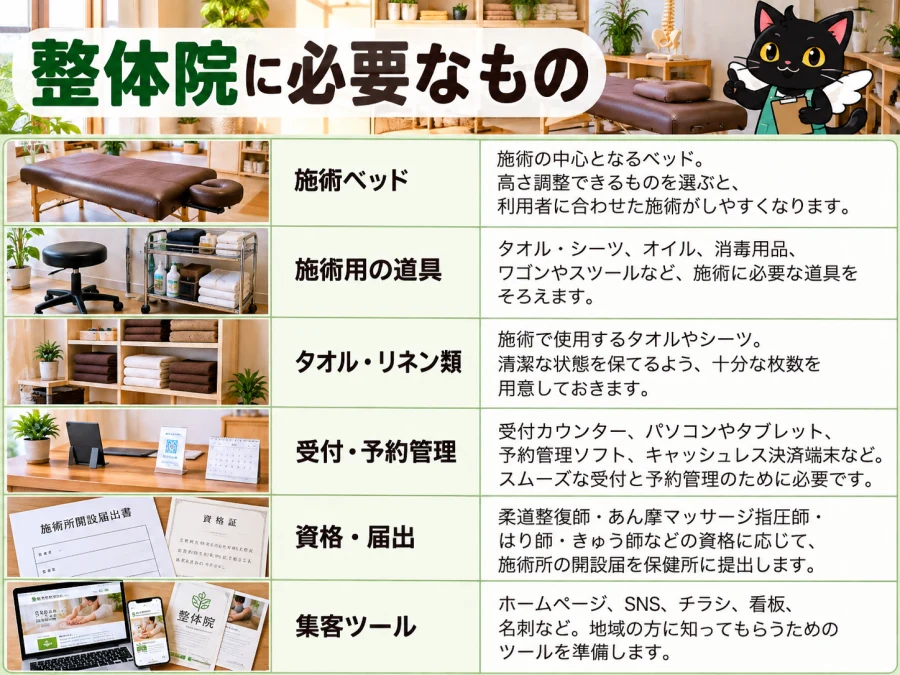 整体院の開業に必要な6項目