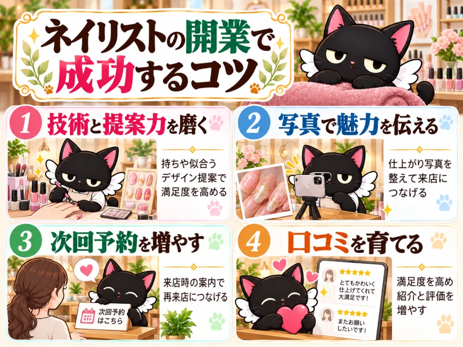 ネイリストの開業で成功するコツ