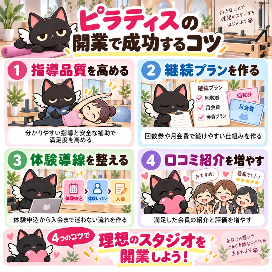 ピラティスの開業で成功する4つのコツ