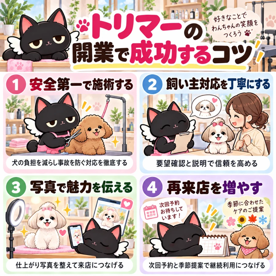トリマーの開業で成功する4つのコツ