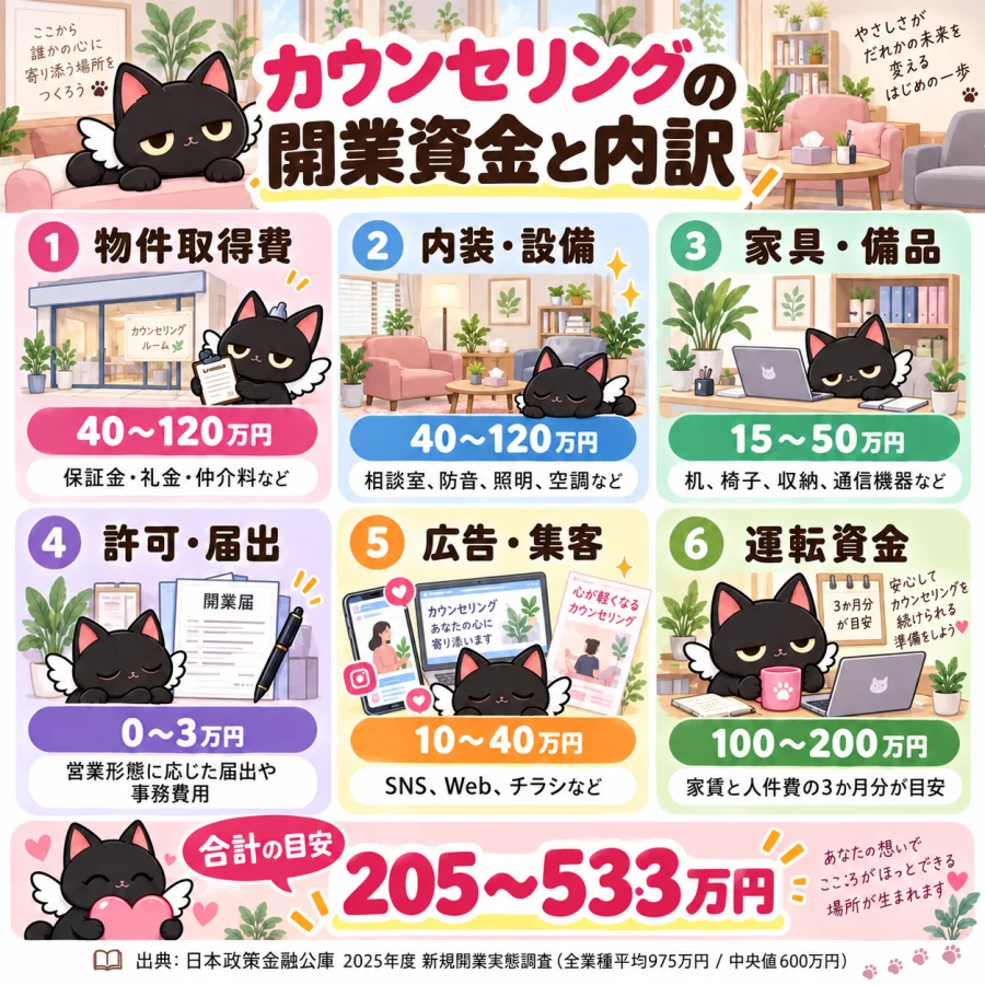 カウンセリングの開業資金
