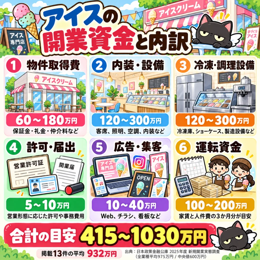 アイスの開業資金