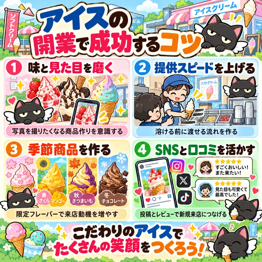 アイスの開業で成功するコツ
