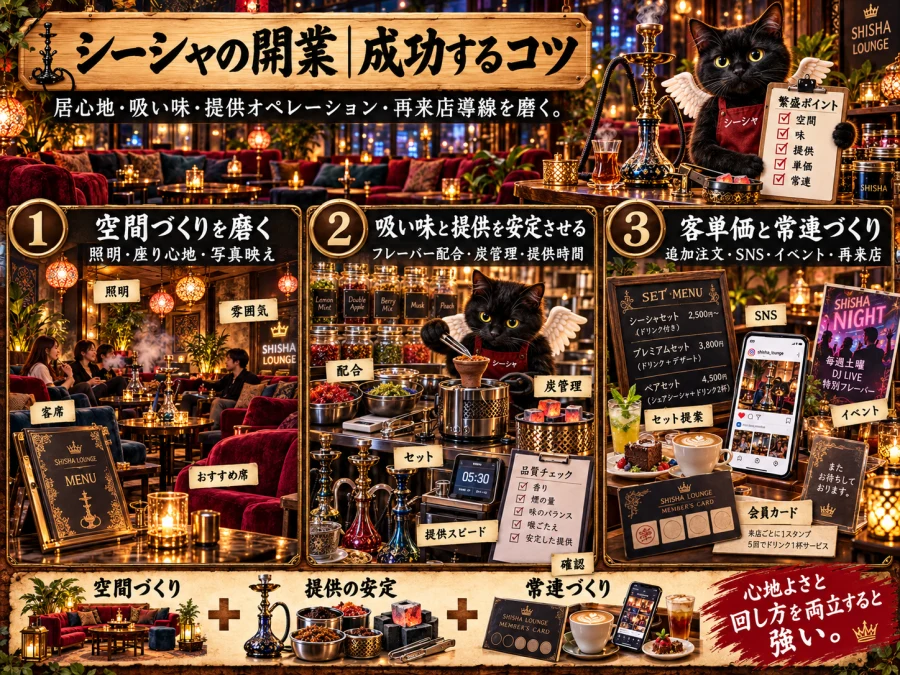 シーシャの開業で成功するコツ