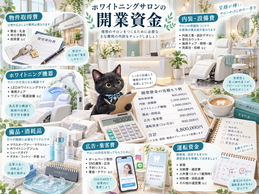 ホワイトニングサロンの開業資金