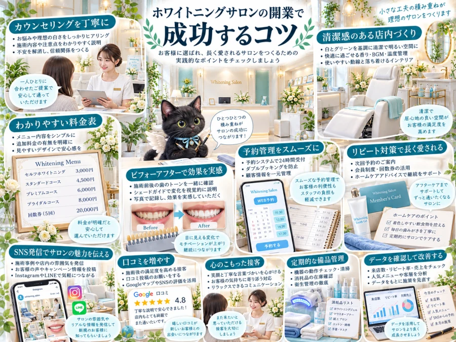ホワイトニングサロンの開業で成功するコツ
