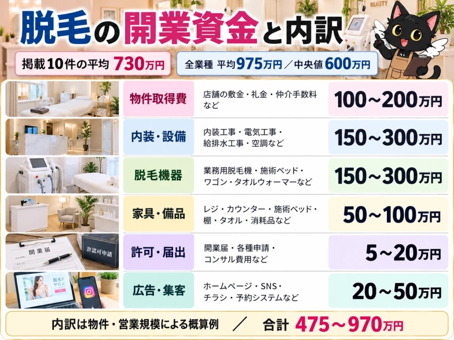 脱毛の開業資金