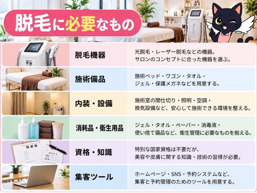 脱毛の開業に必要なもの