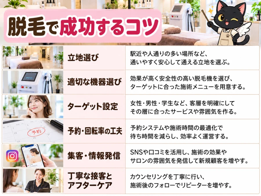 脱毛の開業で成功するコツ