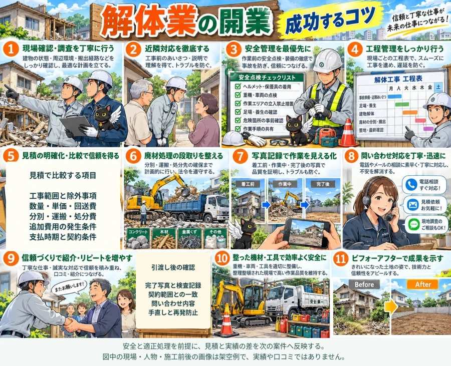 解体業の開業で成功するコツ