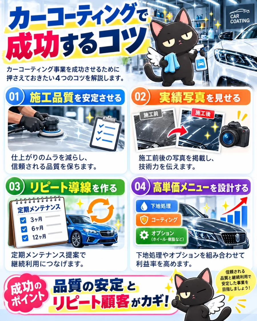 カーコーティングの開業で成功する4つのコツ