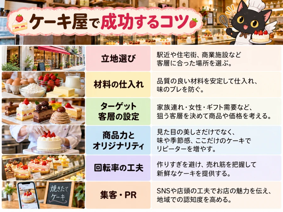 ケーキ屋の開業で成功する4つのコツ