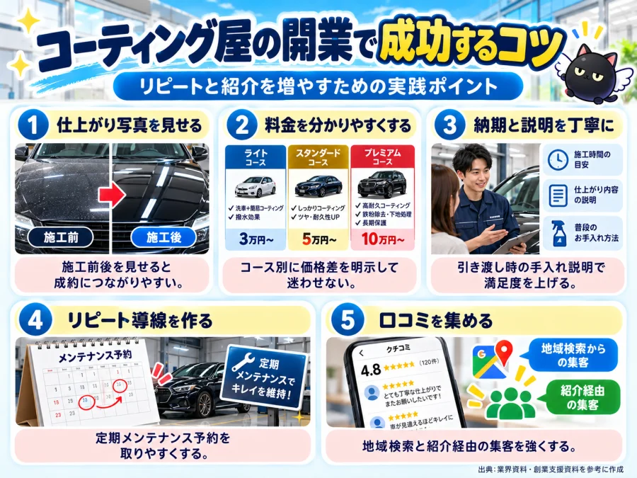 コーティング屋で成功する4つのコツ