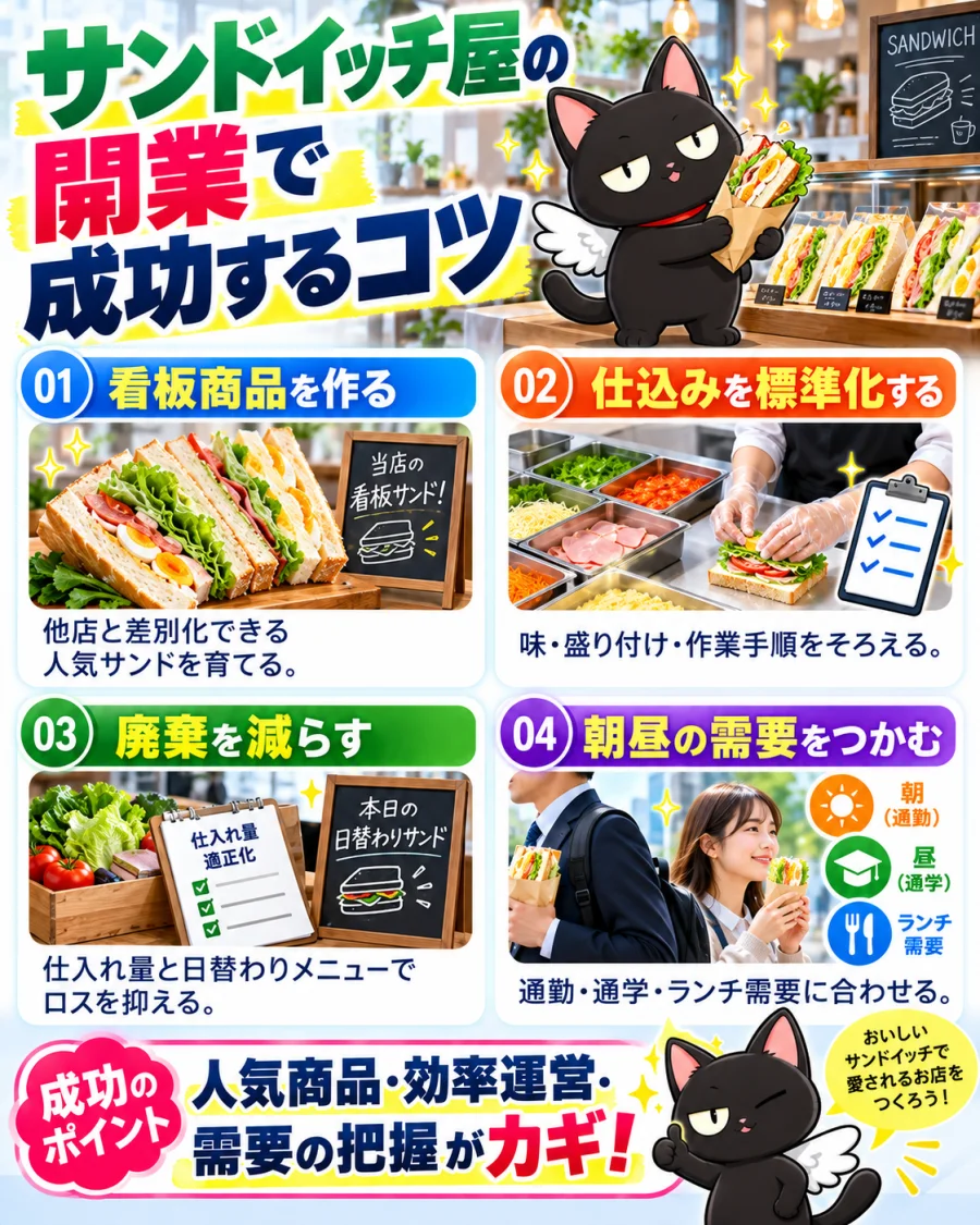 サンドイッチ屋で成功する4つのコツ