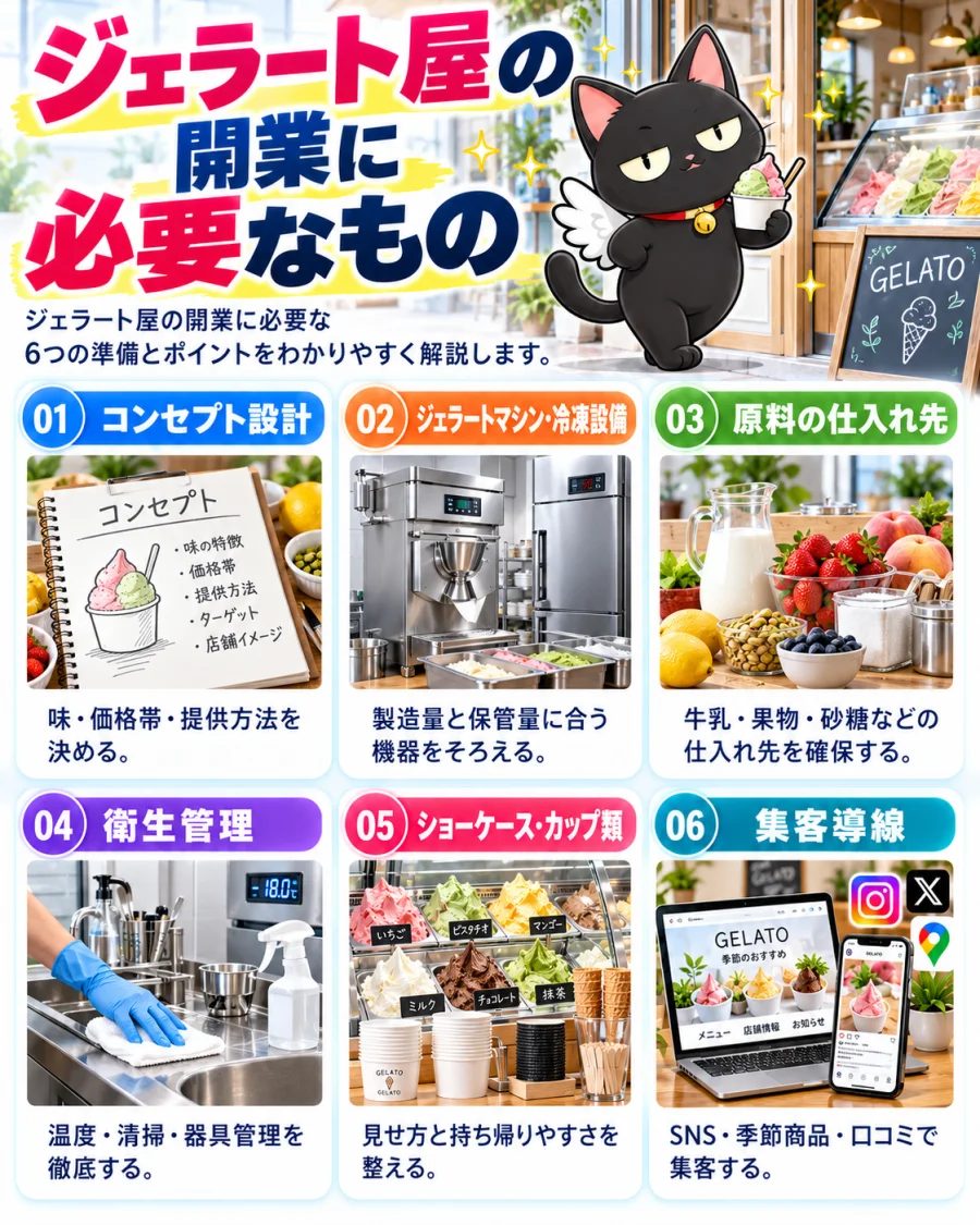 ジェラート屋に必要な6項目