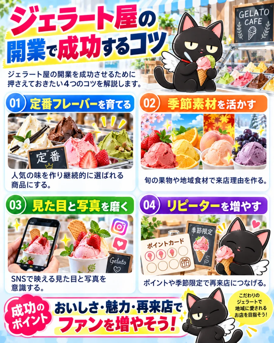 ジェラート屋で成功する4つのコツ
