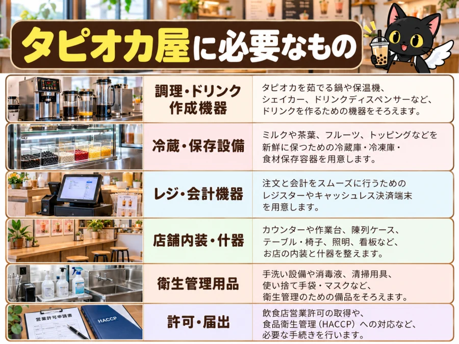 タピオカ屋に必要な6項目