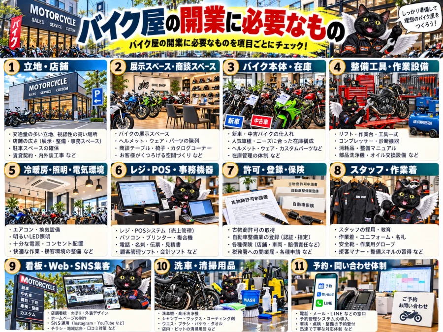 バイク屋に必要な6項目