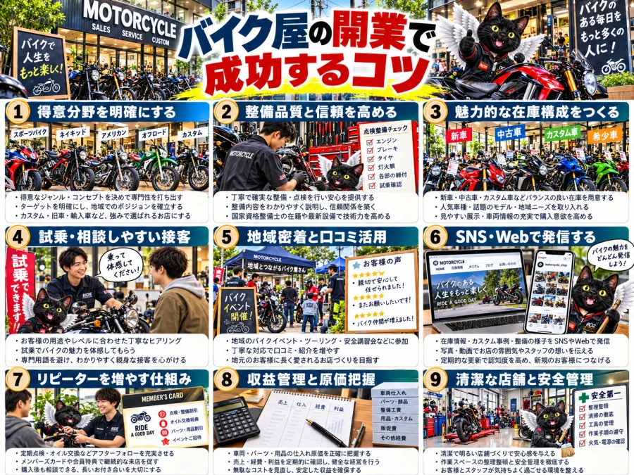 バイク屋で成功する4つのコツ