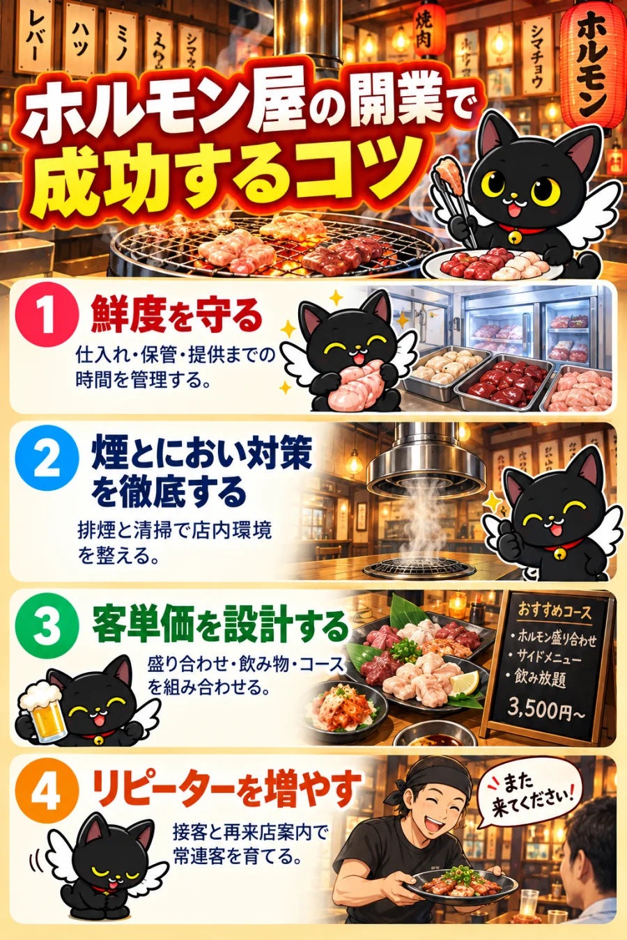ホルモン屋の開業で成功するコツ