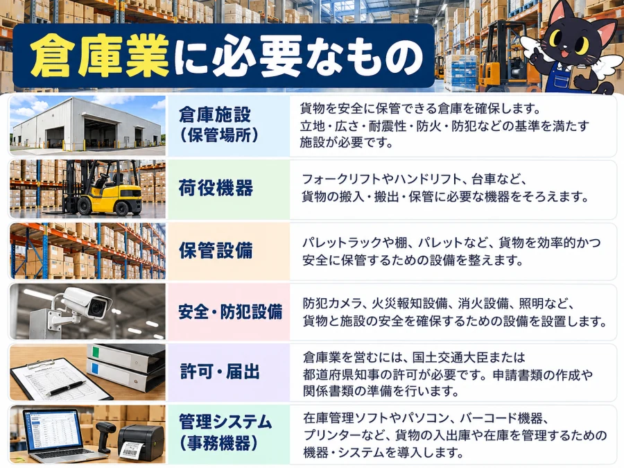 倉庫業の開業に必要な6項目