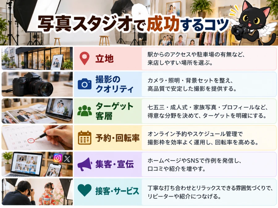 写真スタジオの開業で成功するコツ