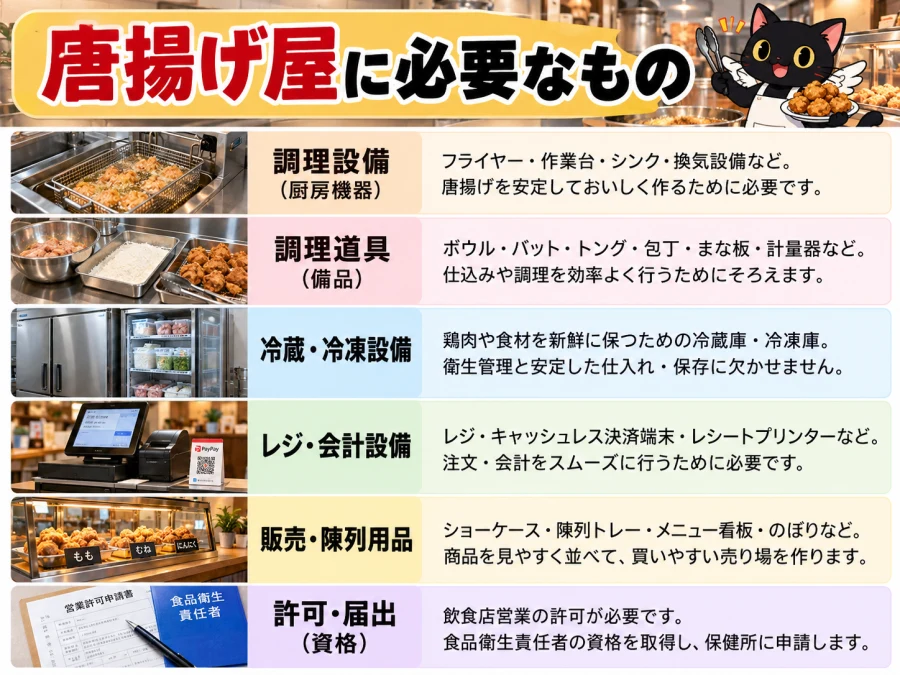 唐揚げ屋の開業に必要な6項目
