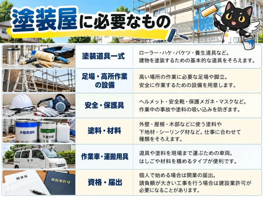 塗装屋の開業に必要な6項目