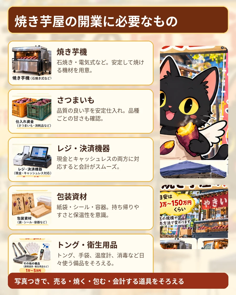 焼き芋屋の開業に必要な6項目