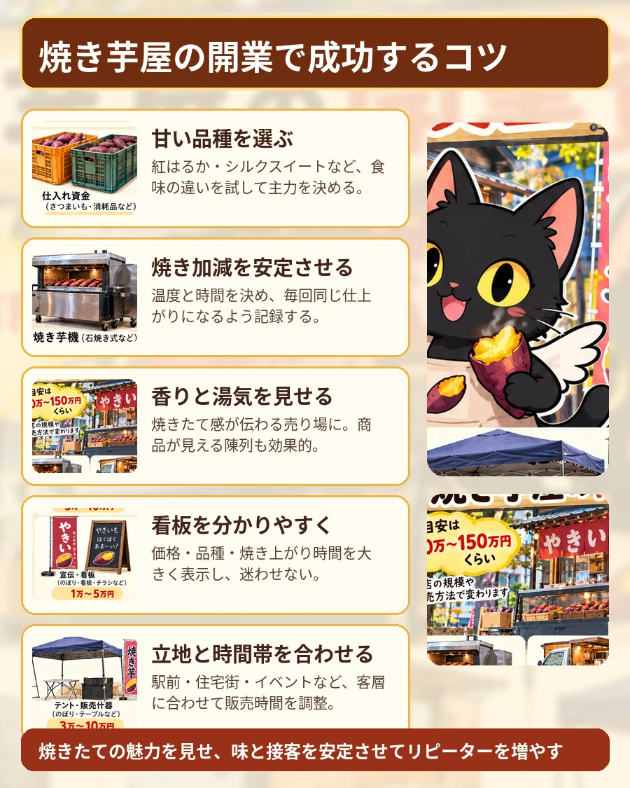 焼き芋屋の開業で成功するコツ