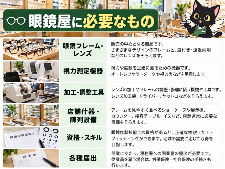 眼鏡屋の開業に必要な6項目