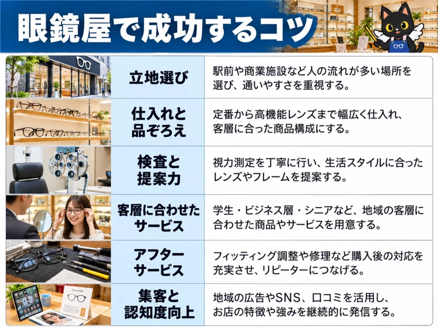 眼鏡屋の開業で成功するコツ