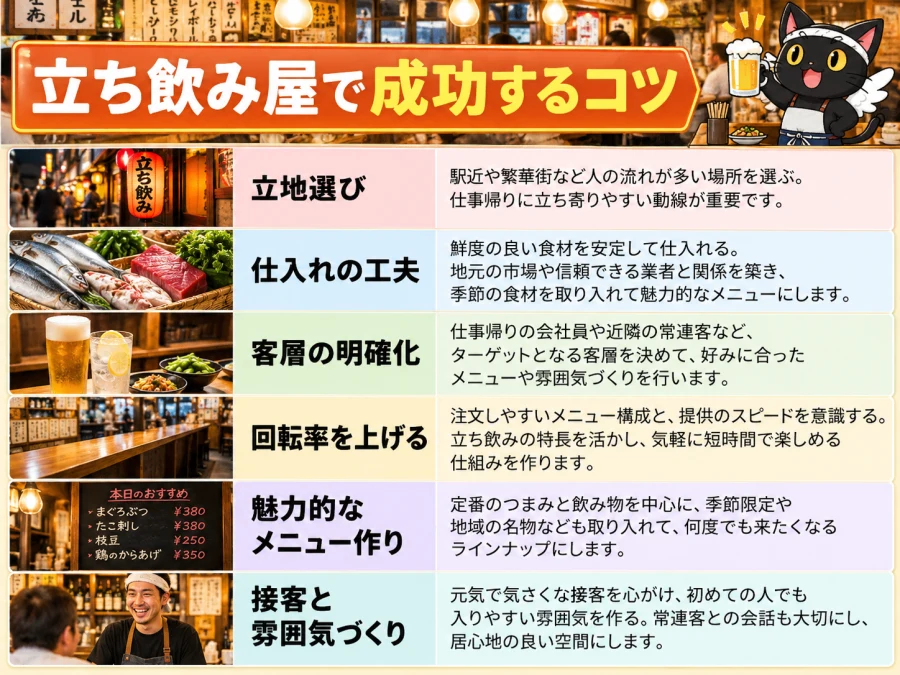 立ち飲み屋の開業で成功するコツ