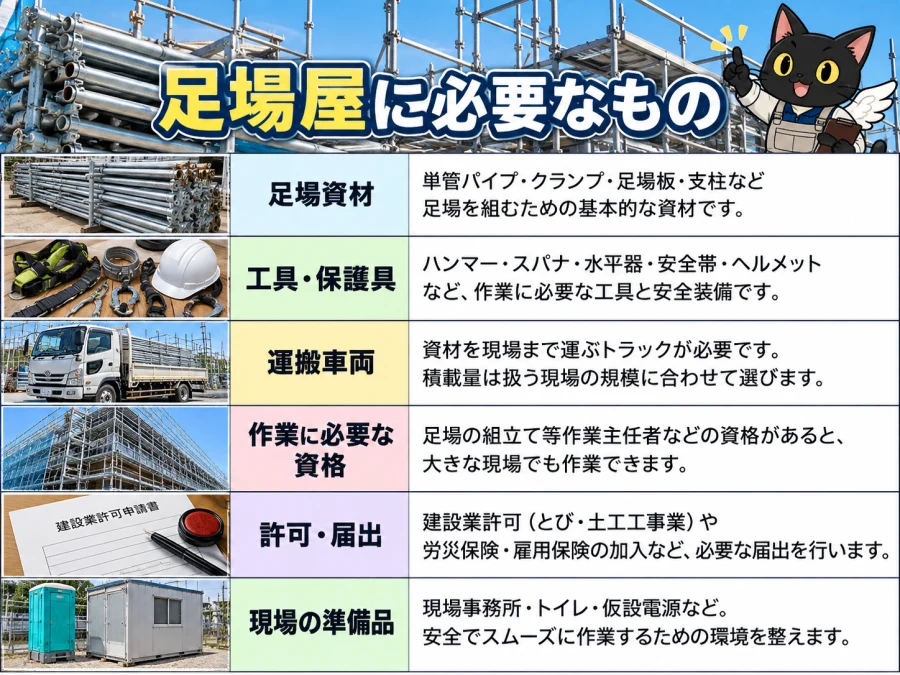 足場屋の開業に必要な6項目