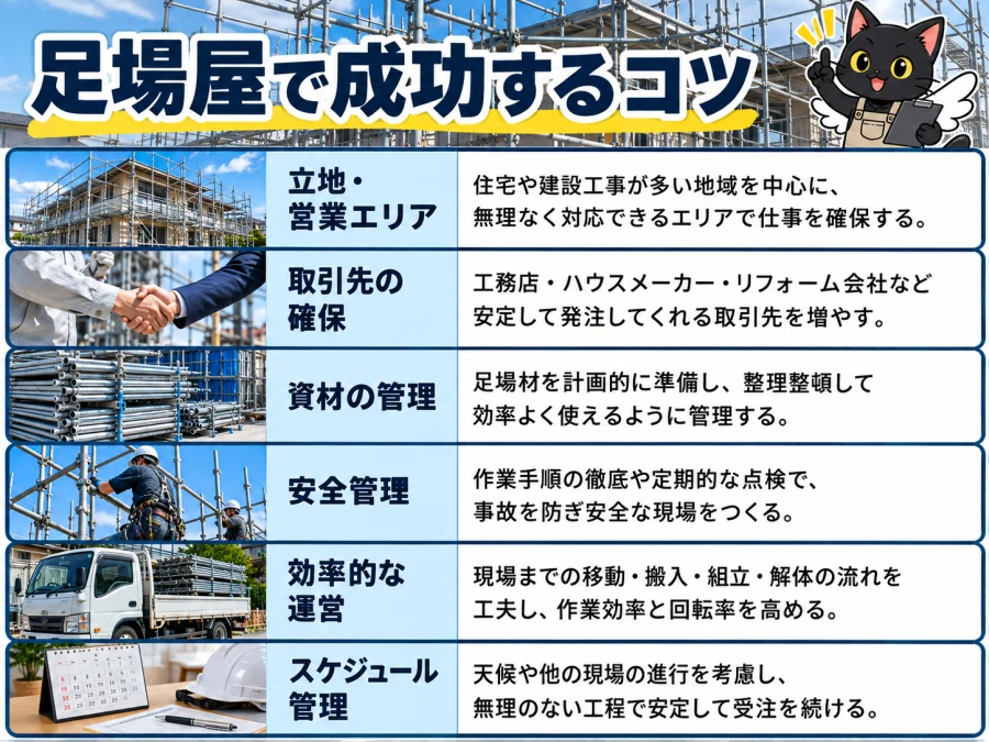 足場屋の開業で成功するコツ
