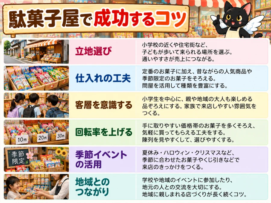 駄菓子屋の開業で成功するコツ