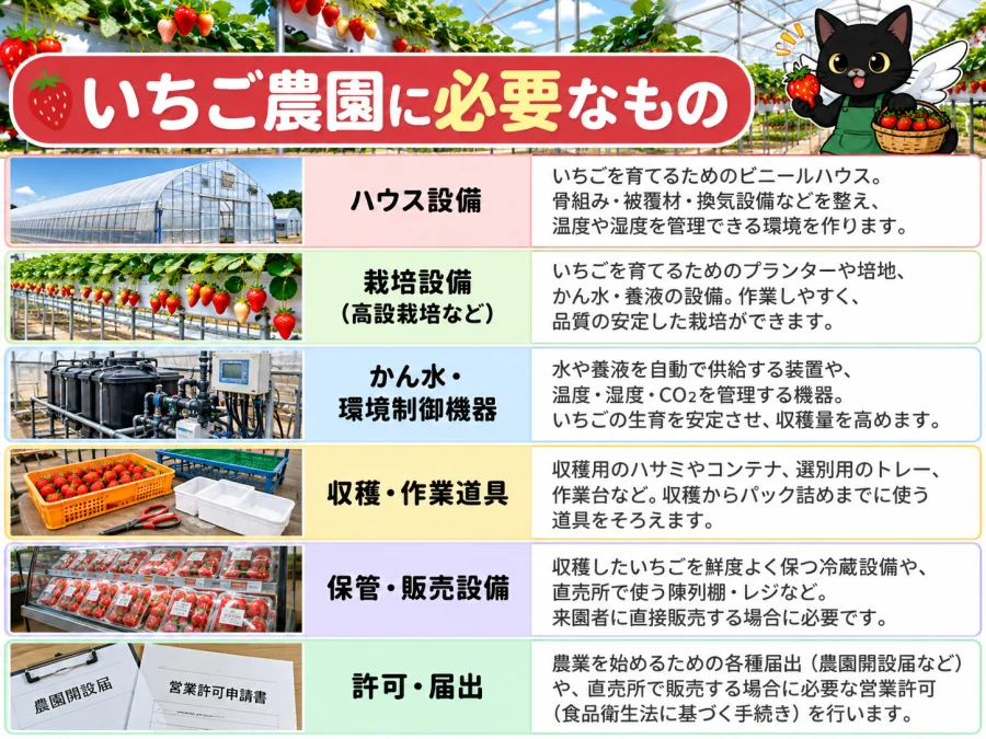 いちご農園の開業に必要なもの