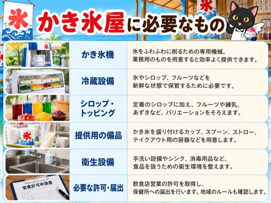 かき氷屋の開業に必要なもの