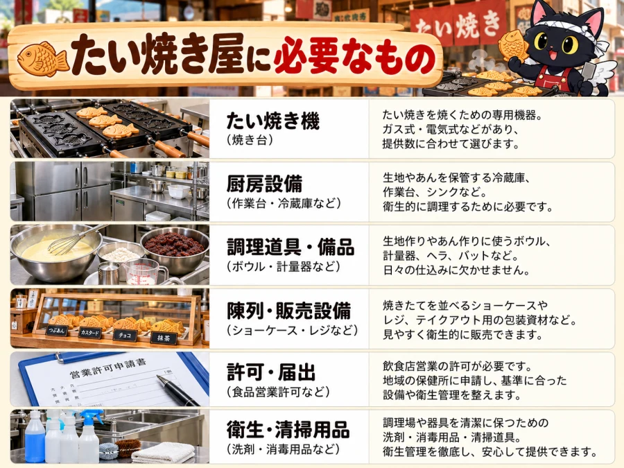 たい焼き屋の開業に必要なもの