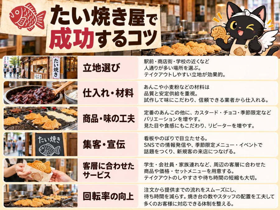 たい焼き屋の開業で成功するコツ