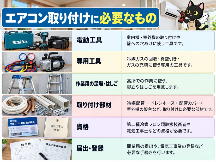 エアコン取り付けの開業に必要なもの