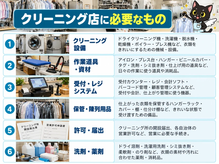 クリーニング店の開業に必要なもの