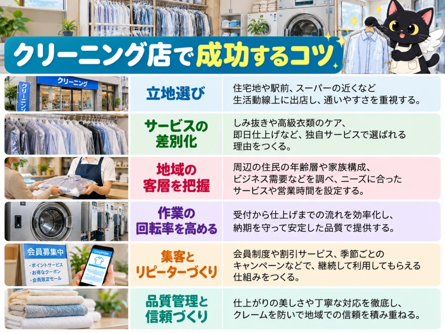 クリーニング店の開業で成功するコツ
