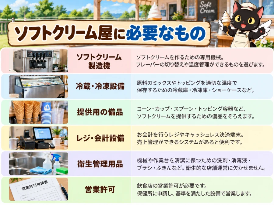 ソフトクリーム屋の開業に必要なもの