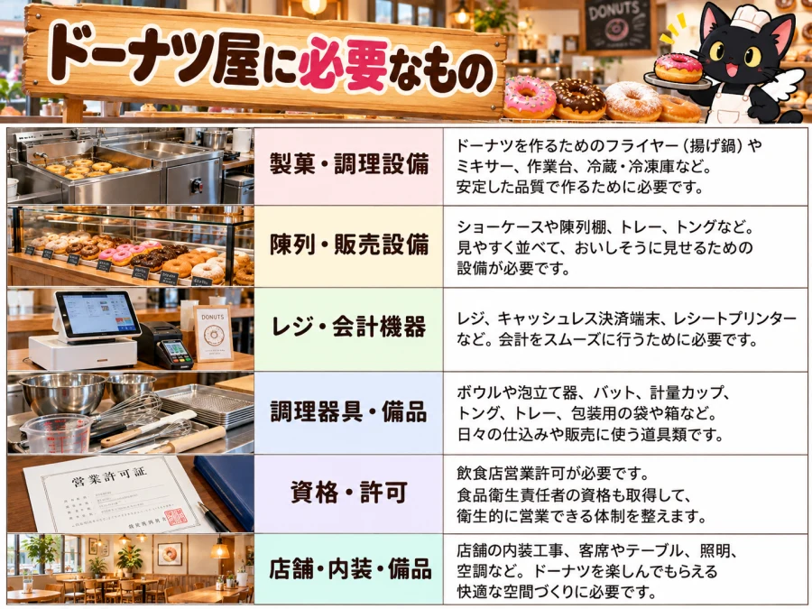 ドーナツ屋の開業に必要なもの