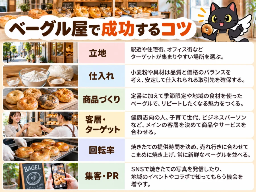 ベーグル屋の開業で成功するコツ