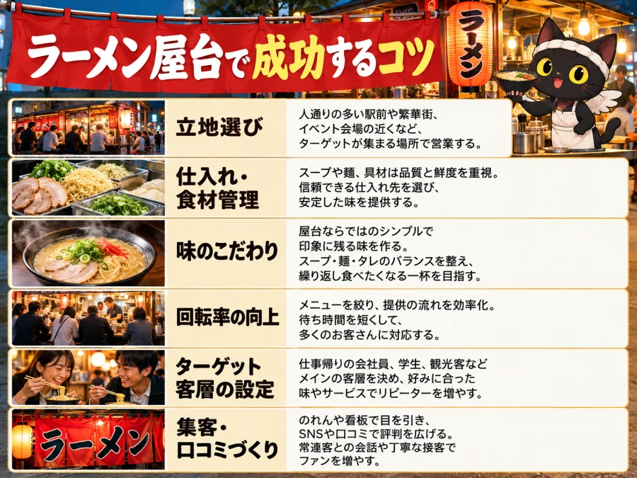 ラーメン屋台の開業で成功するコツ